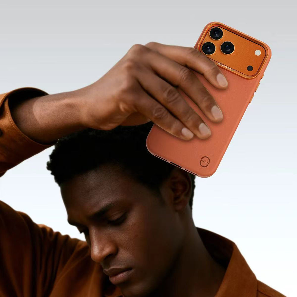 Apple iPhone 17 Pro Max Case M-Safe Charging Polymeric Leather Raptic Urban Nano Cover Orange