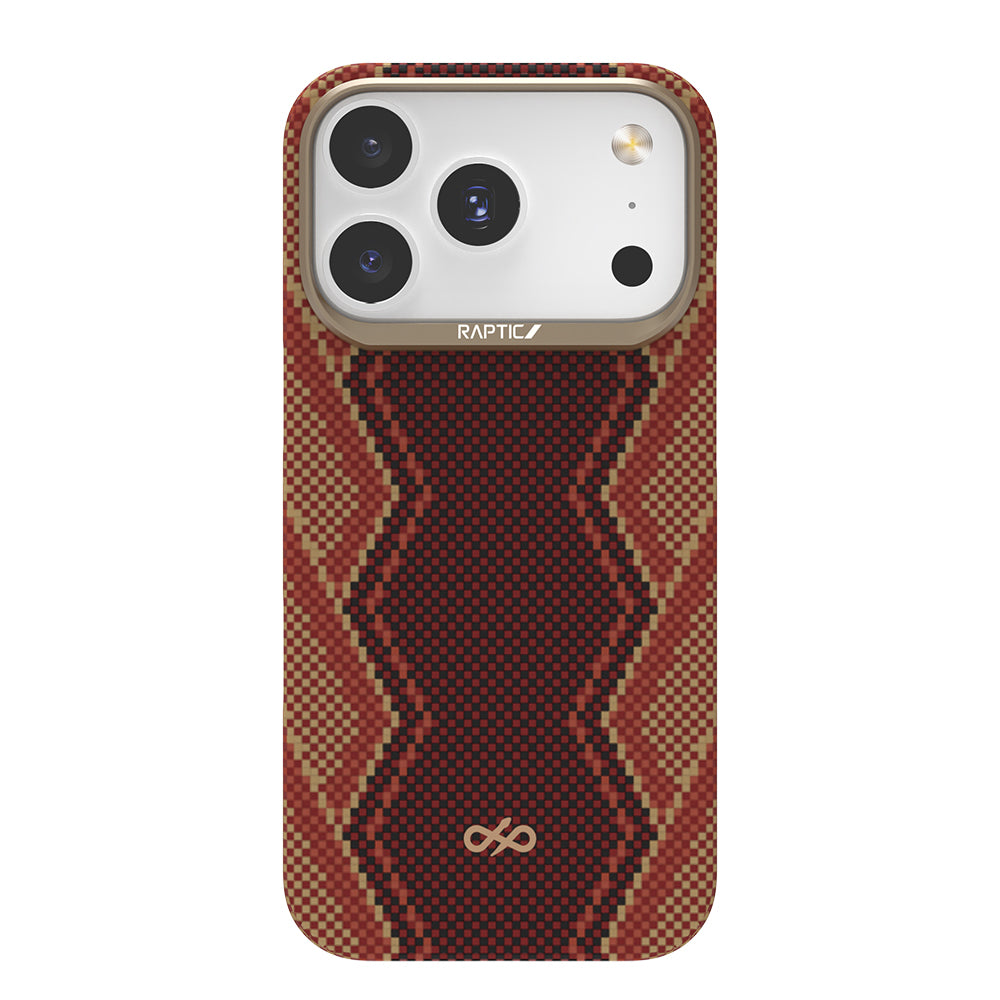 Apple iPhone 17 Pro Max Case M-safe Charging Feature Raptic Aramid Skin Bionic Series Cover Red