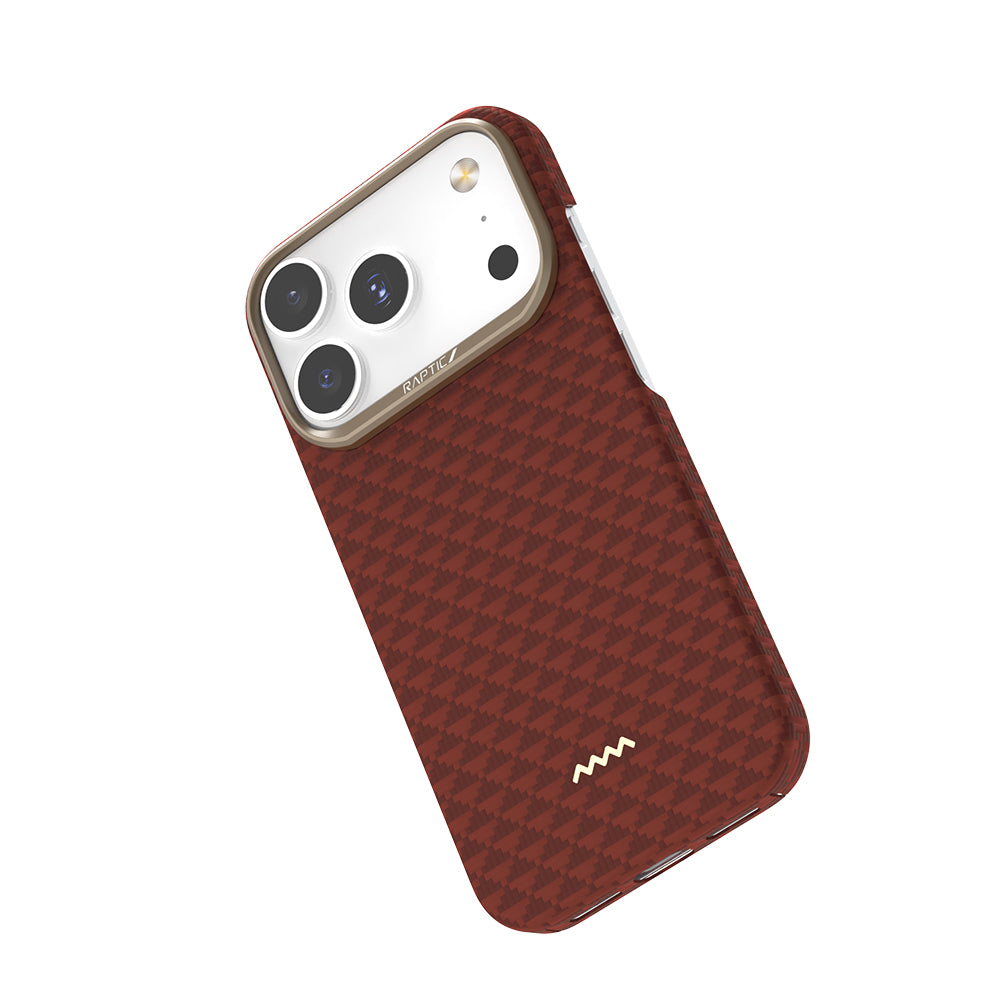 Apple iPhone 17 Pro Max Kılıf M-safe Şarj Özellikli Raptic Aramid Skin Origin Serisi Kapak Kahverengi