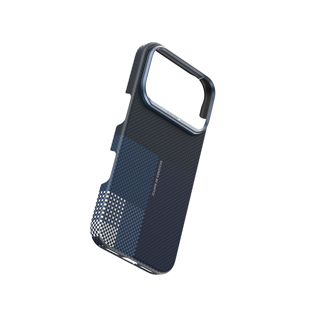 Apple iPhone 17 Pro Max Kılıf M-safe Şarj Özellikli Raptic Aramid Skin Transform Serisi Kapak Mavi