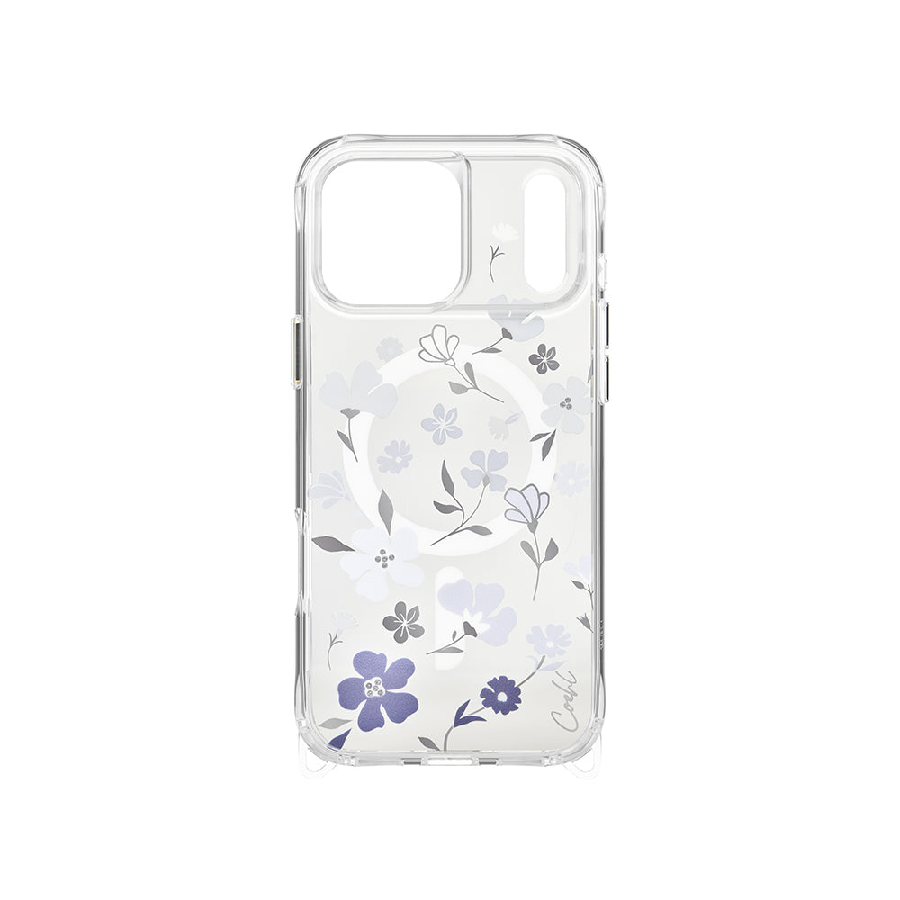 Apple iPhone 17 Pro Max Case M-safe Charging Feature Transparent Back Surface Floral Coehl Amara Cover Lilac