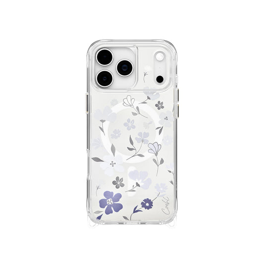 Apple iPhone 17 Pro Max Case M-safe Charging Feature Transparent Back Surface Floral Coehl Amara Cover Lilac