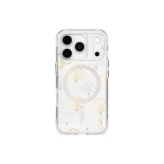 Apple iPhone 17 Pro Max Case M-safe Charging Feature Transparent Patterned Back Surface Coehl Maree Cover Silver