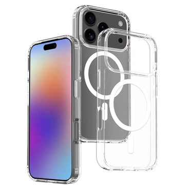 Apple iPhone 17 Pro Max Case M-safe Charging Transparent Hard PC Zore Embos Cover Transparent