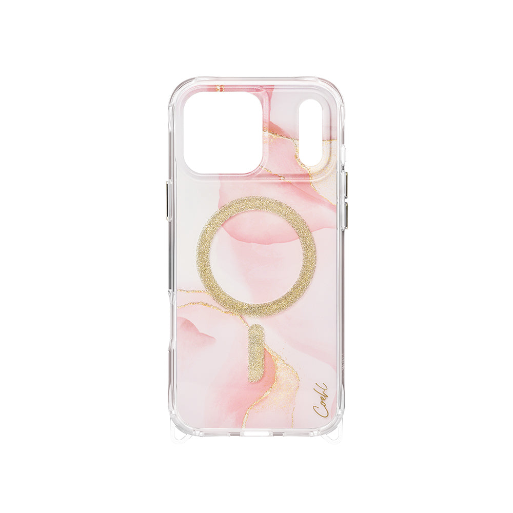 Apple iPhone 17 Pro Max Case M-safe Charging Feature Glitter Magnetic Coehl Aeris Cover Pink