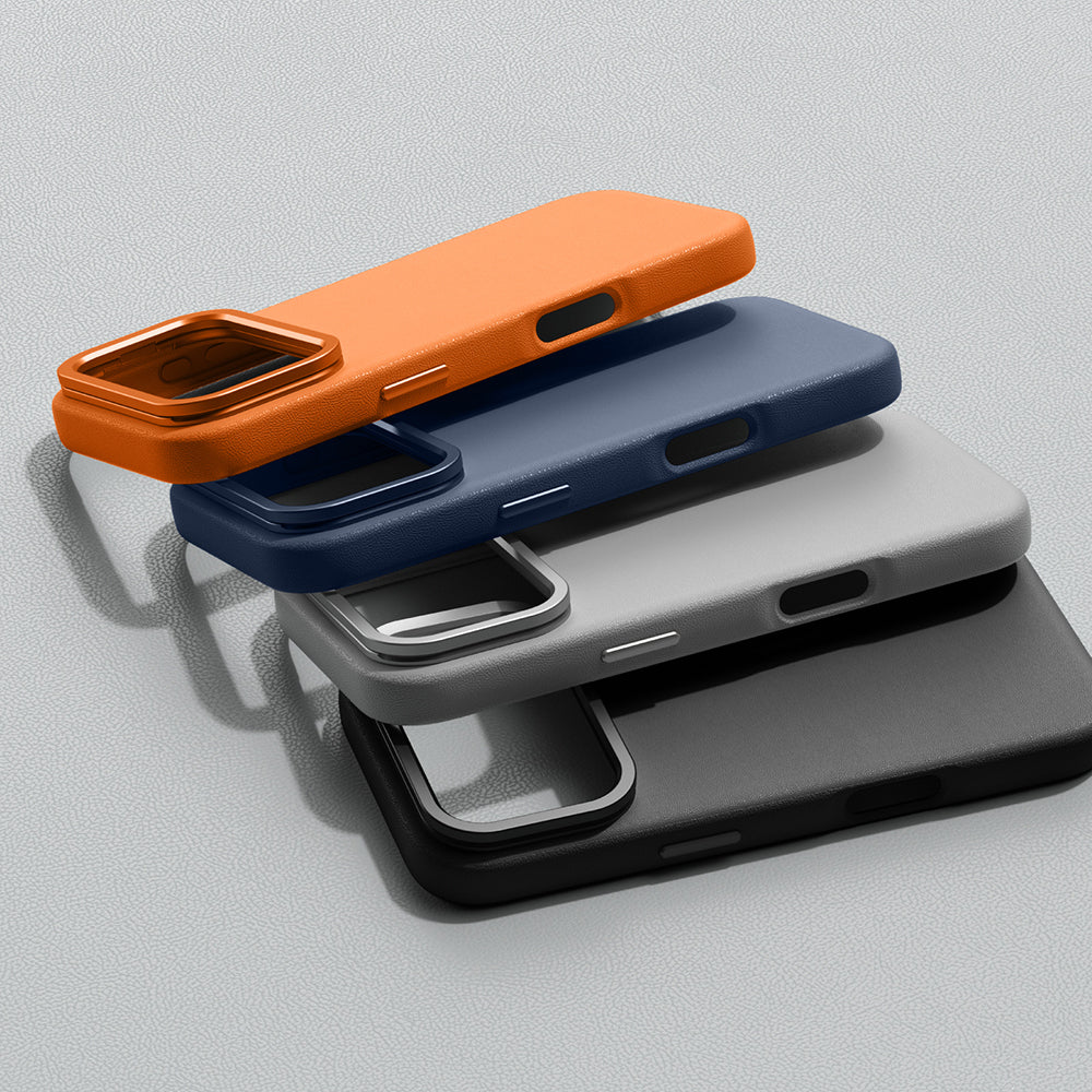Apple iPhone 17 Pro Max Case M-safe Charging Stand Amazingthing Glamour Mag Series PU Cover Orange
