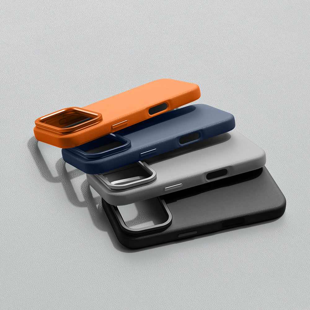 Apple iPhone 17 Pro Max Case M-safe Charging Stand Amazingthing Glamour Mag Series PU Cover Gray