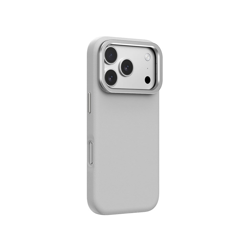 Apple iPhone 17 Pro Max Case M-safe Charging Stand Amazingthing Glamour Mag Series PU Cover Gray