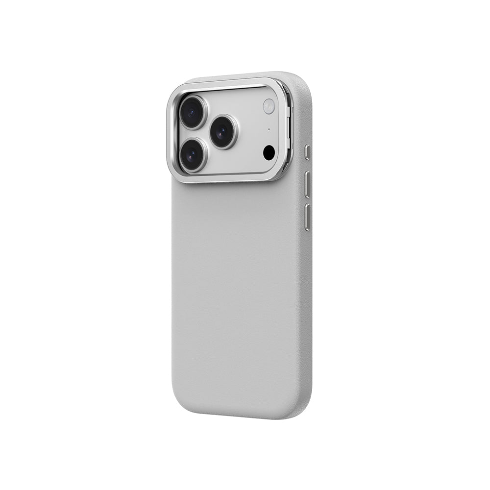 Apple iPhone 17 Pro Max Case M-safe Charging Stand Amazingthing Glamour Mag Series PU Cover Gray