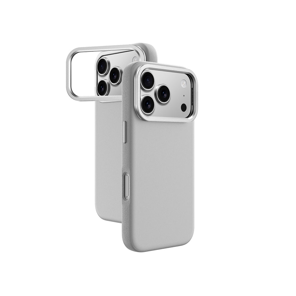 Apple iPhone 17 Pro Max Case M-safe Charging Stand Amazingthing Glamour Mag Series PU Cover Gray