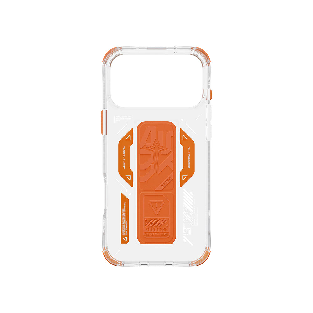 Apple iPhone 17 Pro Max Case M-safe Charging Feature Technology Patterned Skinarma Helio Mag Charge Stand Cover Smoke