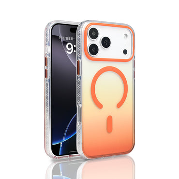 Apple iPhone 17 Pro Max Case M-safe Charging Feature Transparent Color Transition Zore Toros Cover Gray