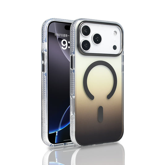 Apple iPhone 17 Pro Max Case M-safe Charging Feature Transparent Color Transition Zore Toros Cover Gray