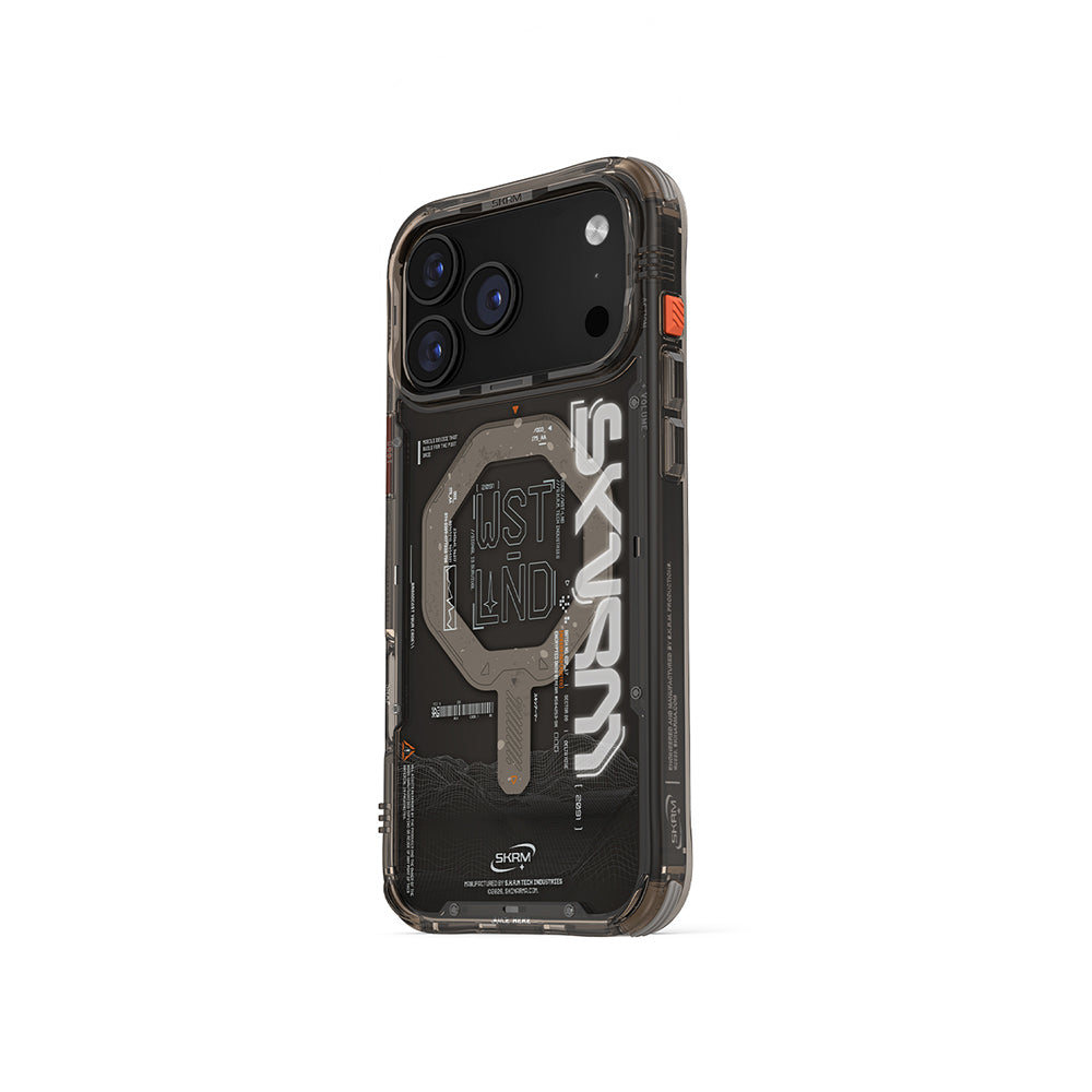 Apple iPhone 17 Pro Max Case M-safe Charging Feature Text Patterned Airbag Design Skinarma Sonix Cover Black