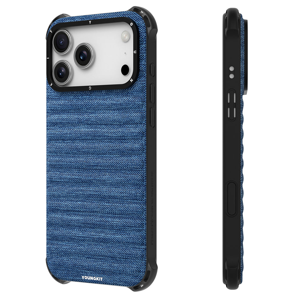 Apple iPhone 17 Pro Max Case M-safe Charging Feature Youngkit Canvas Series Cover Blue