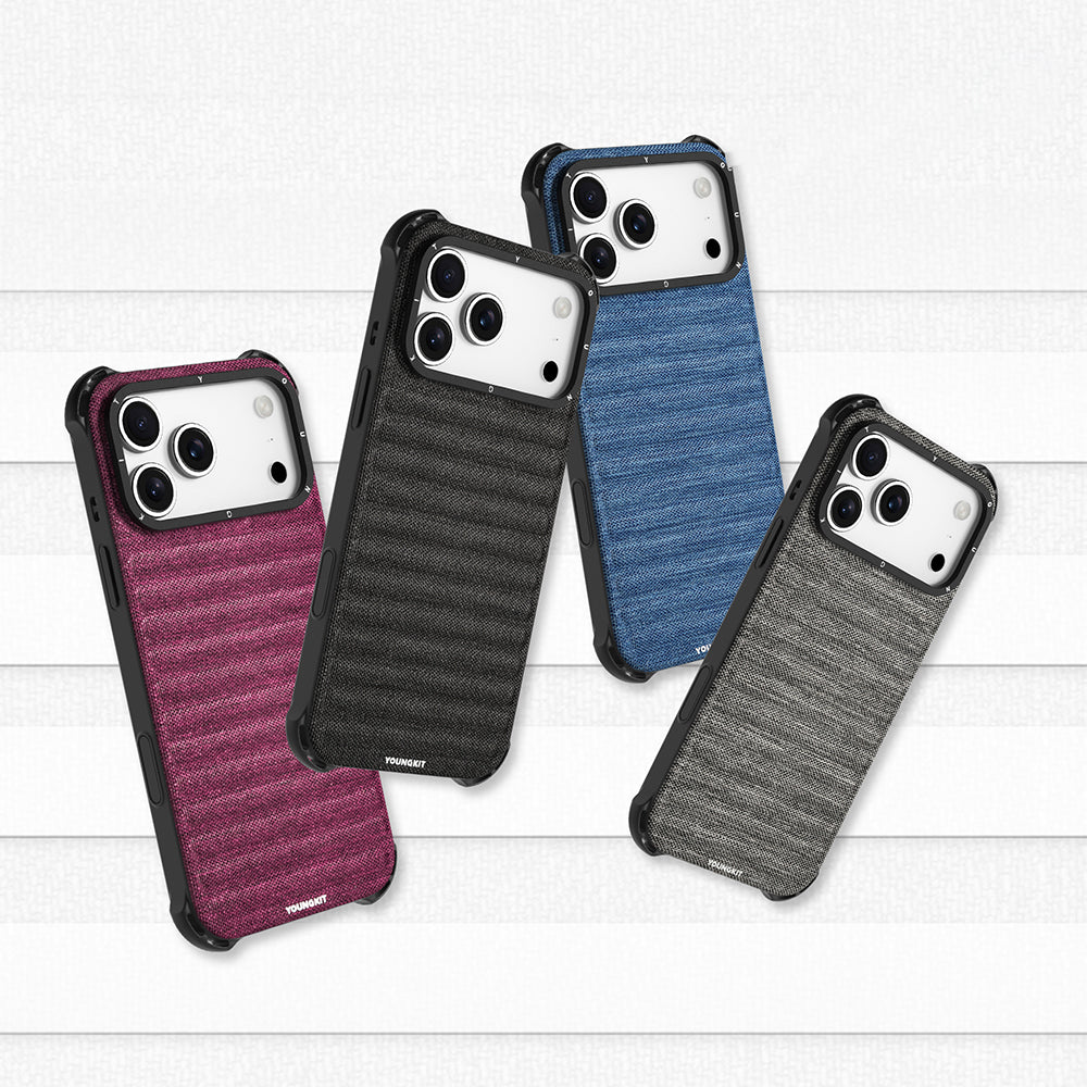 Apple iPhone 17 Pro Max Kılıf M-safe Şarj Özellikli Youngkit Canvas Serisi Kapak Gri