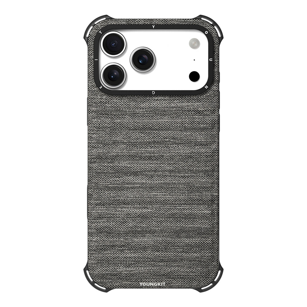 Apple iPhone 17 Pro Max Case M-safe Charging Feature Youngkit Canvas Series Cover Gray