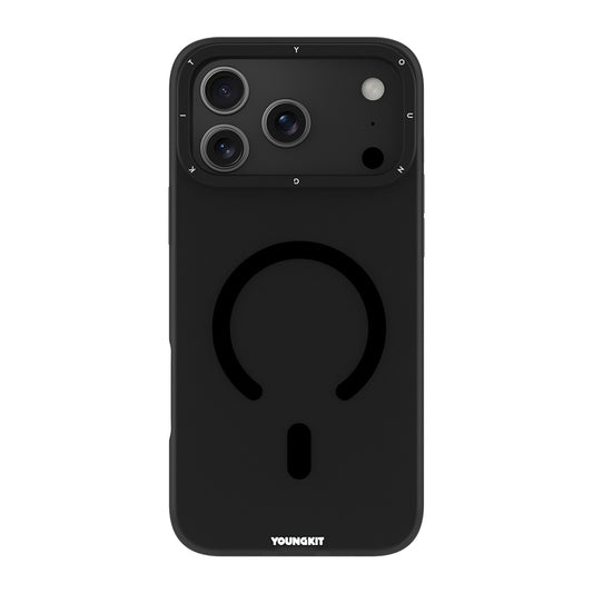 Apple iPhone 17 Pro Max Case M-safe Charging Feature Youngkit Hidden Sand Series Cover Black