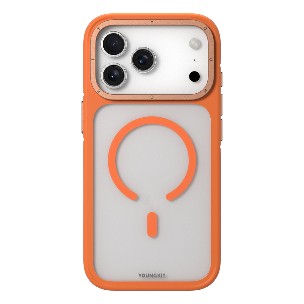 Apple iPhone 17 Pro Max Kılıf M-safe Şarj Özellikli Youngkit Rock Sand Serisi Kapak Siyah