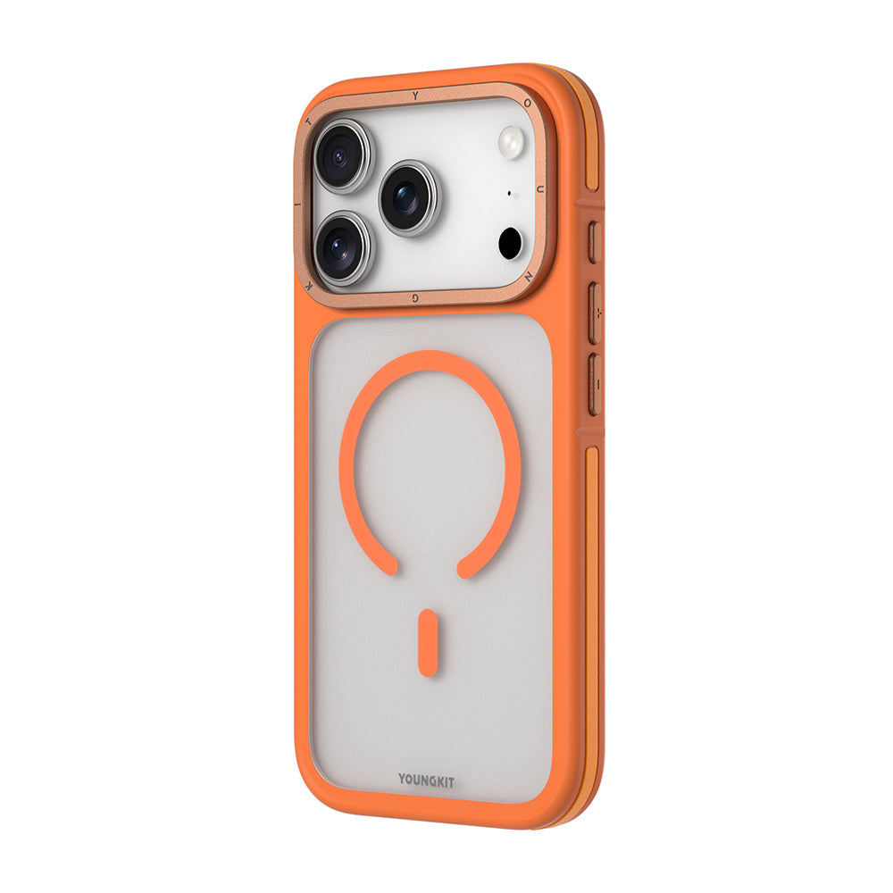 Apple iPhone 17 Pro Max Kılıf M-safe Şarj Özellikli Youngkit Rock Sand Serisi Kapak Siyah