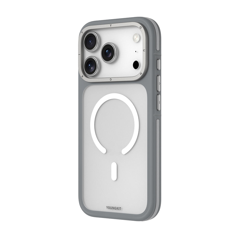 Apple iPhone 17 Pro Max Kılıf M-safe Şarj Özellikli Youngkit Rock Sand Serisi Kapak Siyah