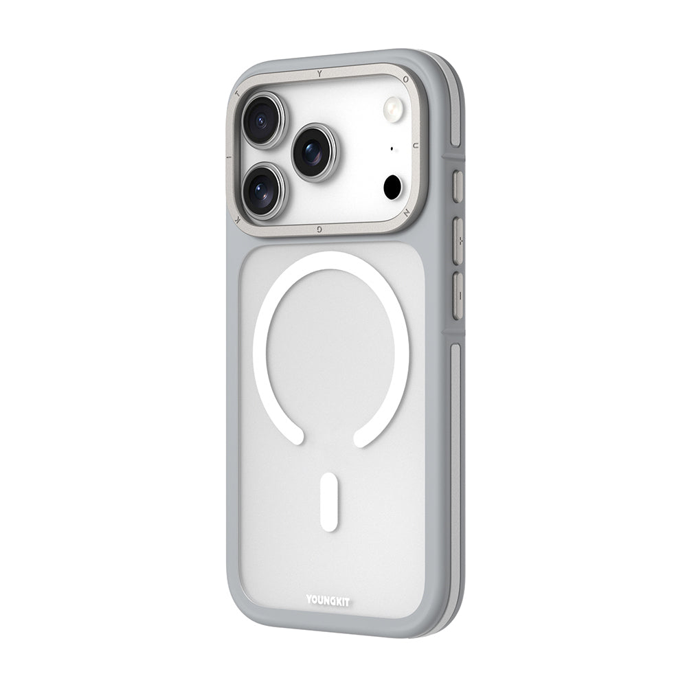 Apple iPhone 17 Pro Max Kılıf M-safe Şarj Özellikli Youngkit Rock Sand Serisi Kapak Siyah