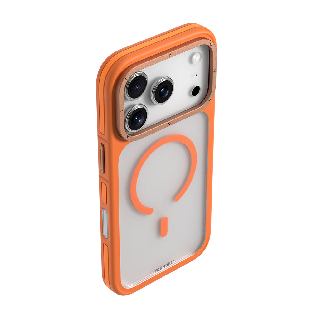 Apple iPhone 17 Pro Max Kılıf M-safe Şarj Özellikli Youngkit Rock Sand Serisi Kapak Siyah