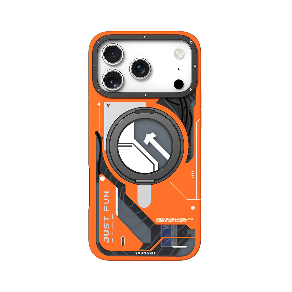 Apple iPhone 17 Pro Max Kılıf M-safe Şarj Özellikli Youngkit Starship Serisi Kapak Siyah