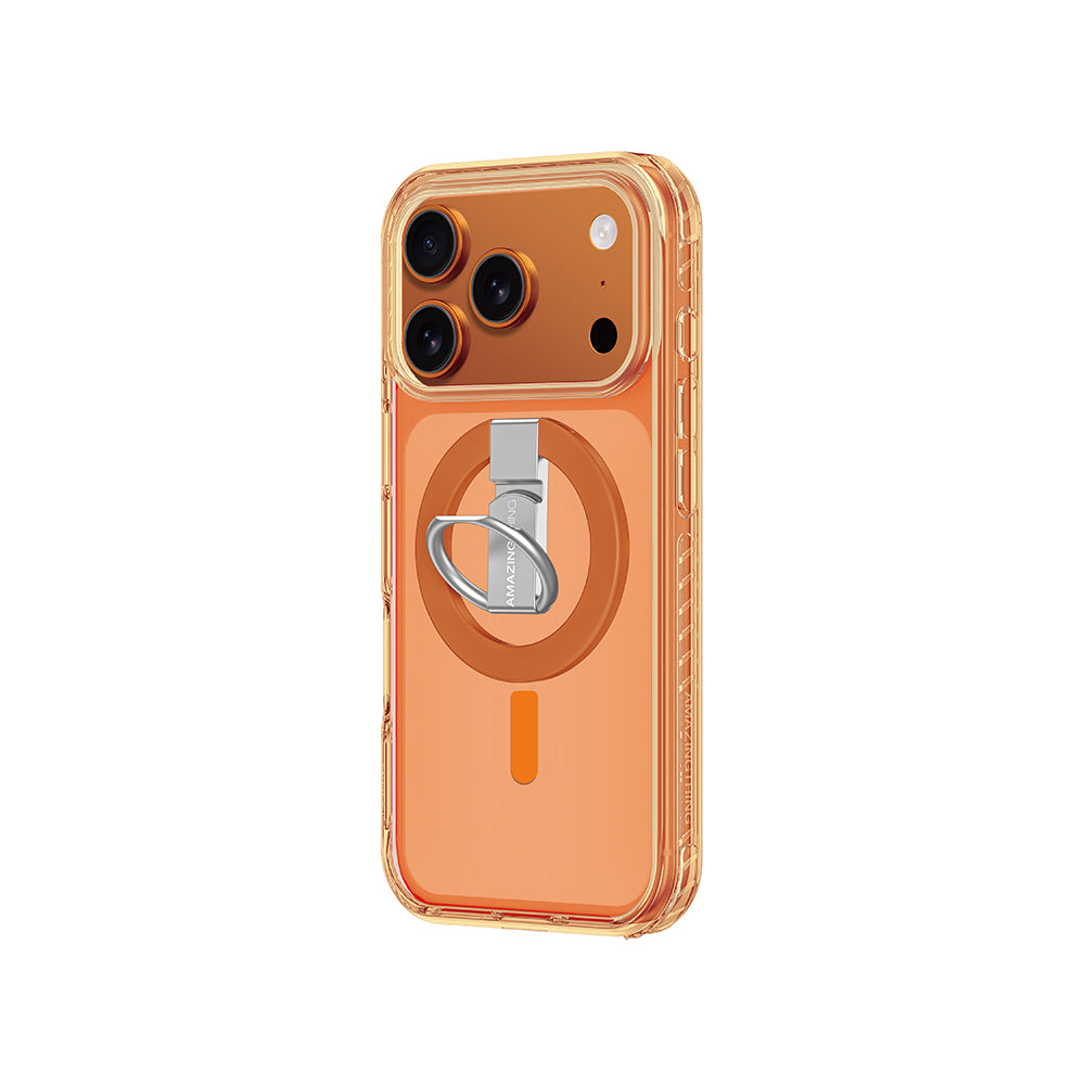 Apple iPhone 17 Pro Max Case with M-safe Charging Feature and Ring Stand Amazingthing Titan Pro Series Cover Blue