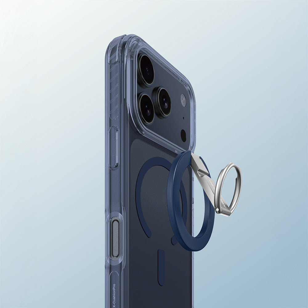 Apple iPhone 17 Pro Max Case with M-safe Charging Feature and Ring Stand Amazingthing Titan Pro Series Cover Blue