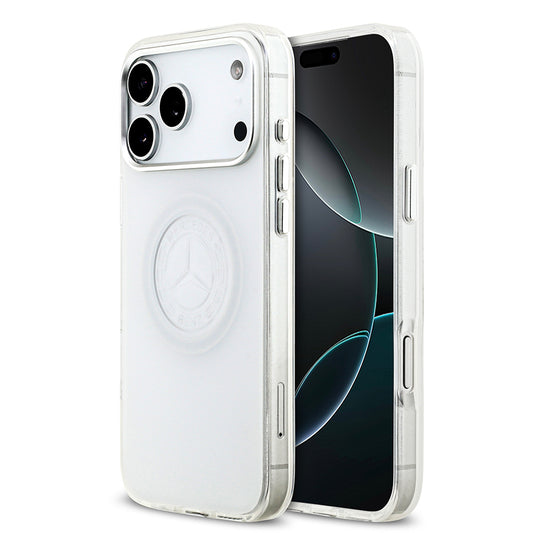 Apple iPhone 17 Pro Max Kılıf Mercedes Benz Orjinal Lisanslı M-safe Şarj Özellikli Buzlu PC Nostaljik Yıldız Dizayn Kapak
