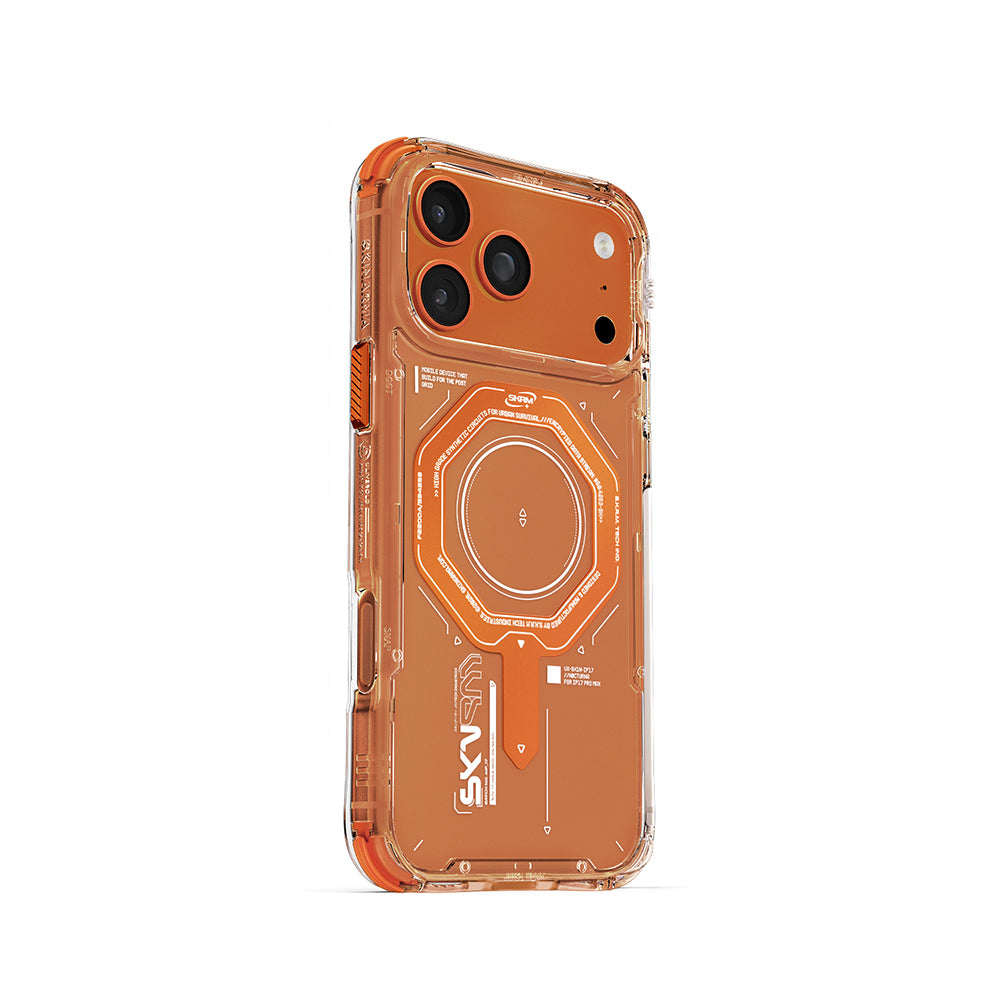 Apple iPhone 17 Pro Max Case SkinArma M-safe Charging Airbag Design Magma Cover Orange