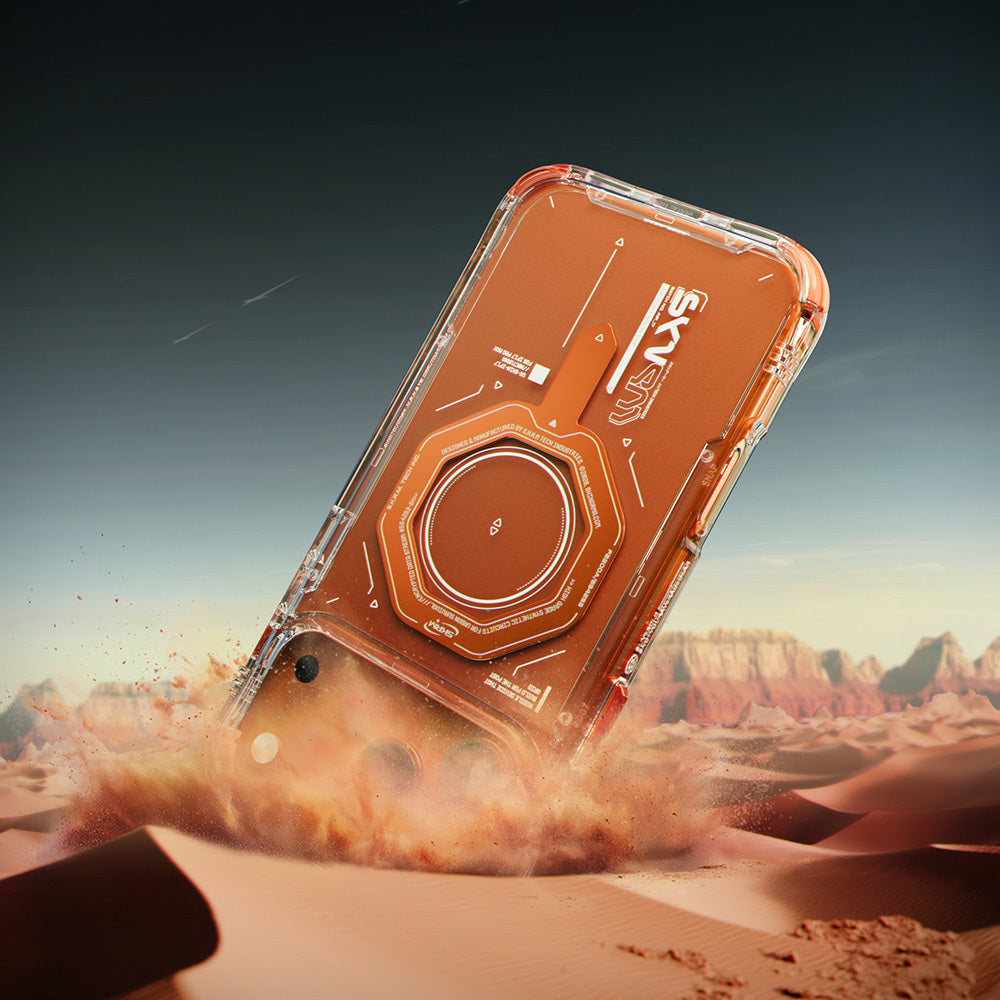 Apple iPhone 17 Pro Max Kılıf SkinArma M-safe Şarj Özellikli Airbag Tasarımlı Magma Kapak Füme