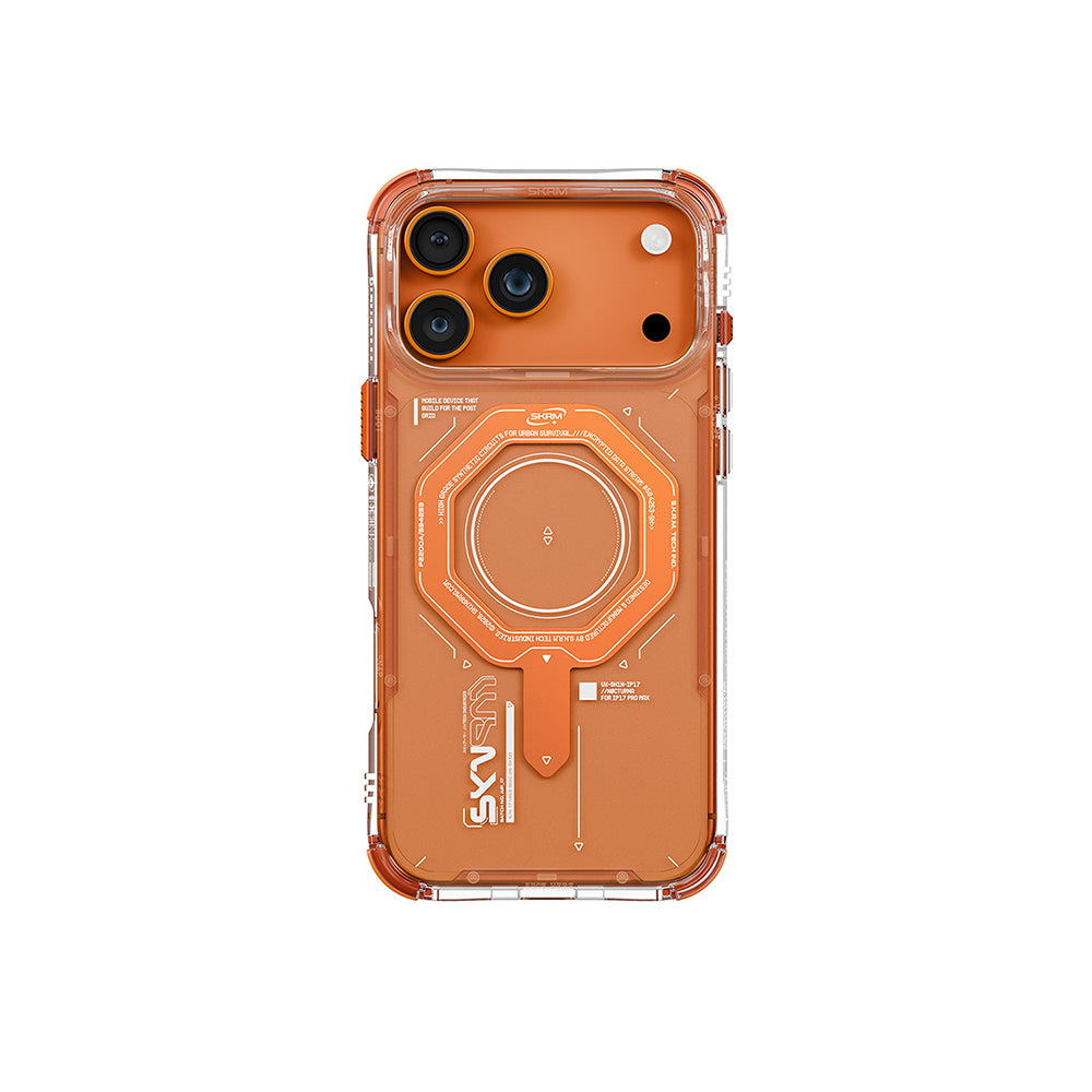 Apple iPhone 17 Pro Max Case SkinArma M-safe Charging Airbag Design Magma Cover Orange