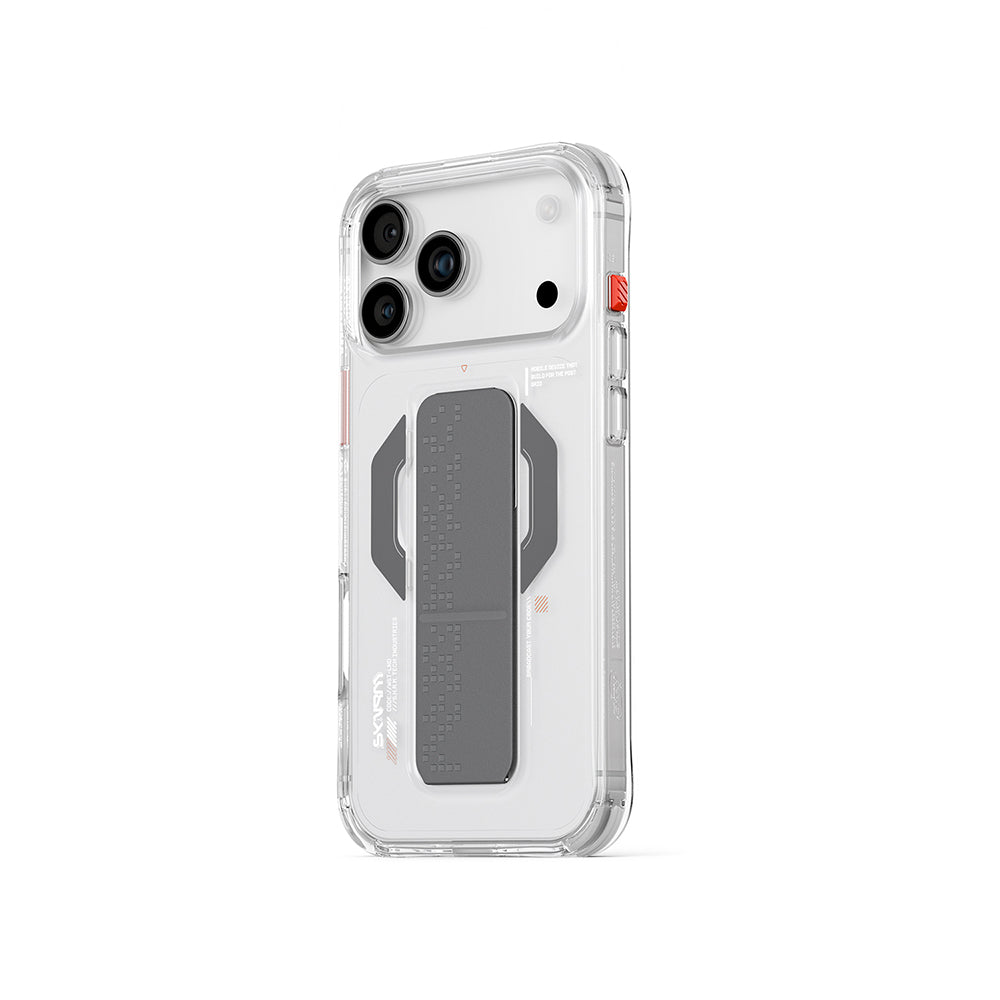 Apple iPhone 17 Pro Max Case Skinarma M-Safe Charging Feature Airbag Design Stand Haxa Cover Smoke