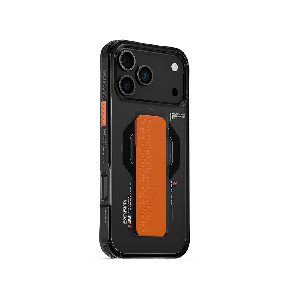 Apple iPhone 17 Pro Max Case Skinarma M-Safe Charging Feature Airbag Design Stand Haxa Cover Smoke