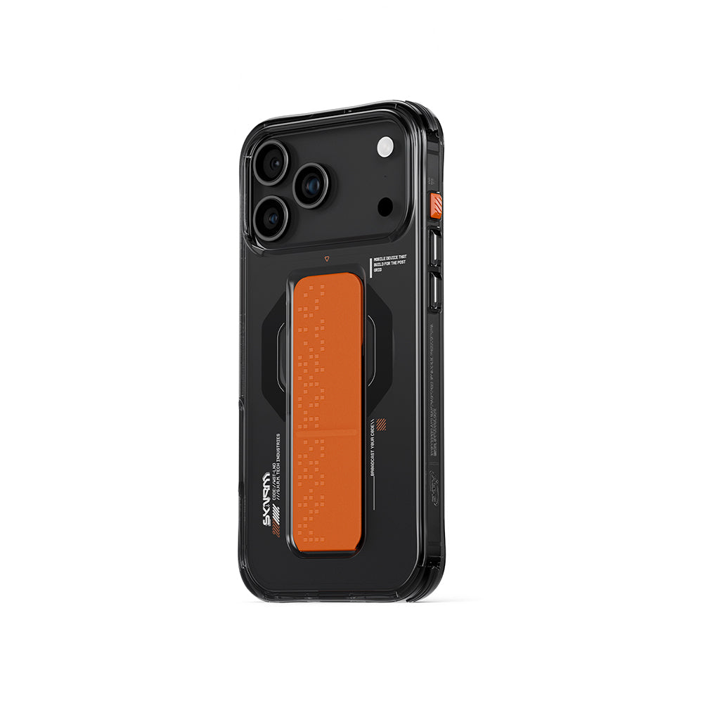 Apple iPhone 17 Pro Max Case Skinarma M-Safe Charging Feature Airbag Design Stand Haxa Cover Smoke
