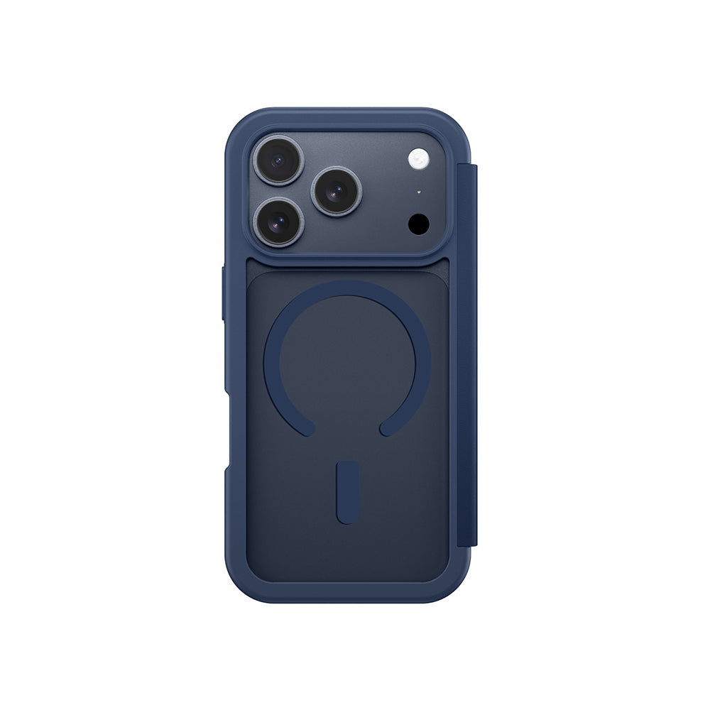 Apple iPhone 17 Pro Max PU Card Holder Cover Amazingthing Glamour Foilo Series Case Blue
