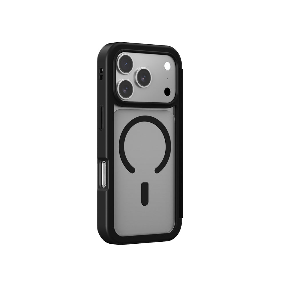 Apple iPhone 17 Pro Max PU Card Holder Cover Amazingthing Glamour Foilo Series Case Black