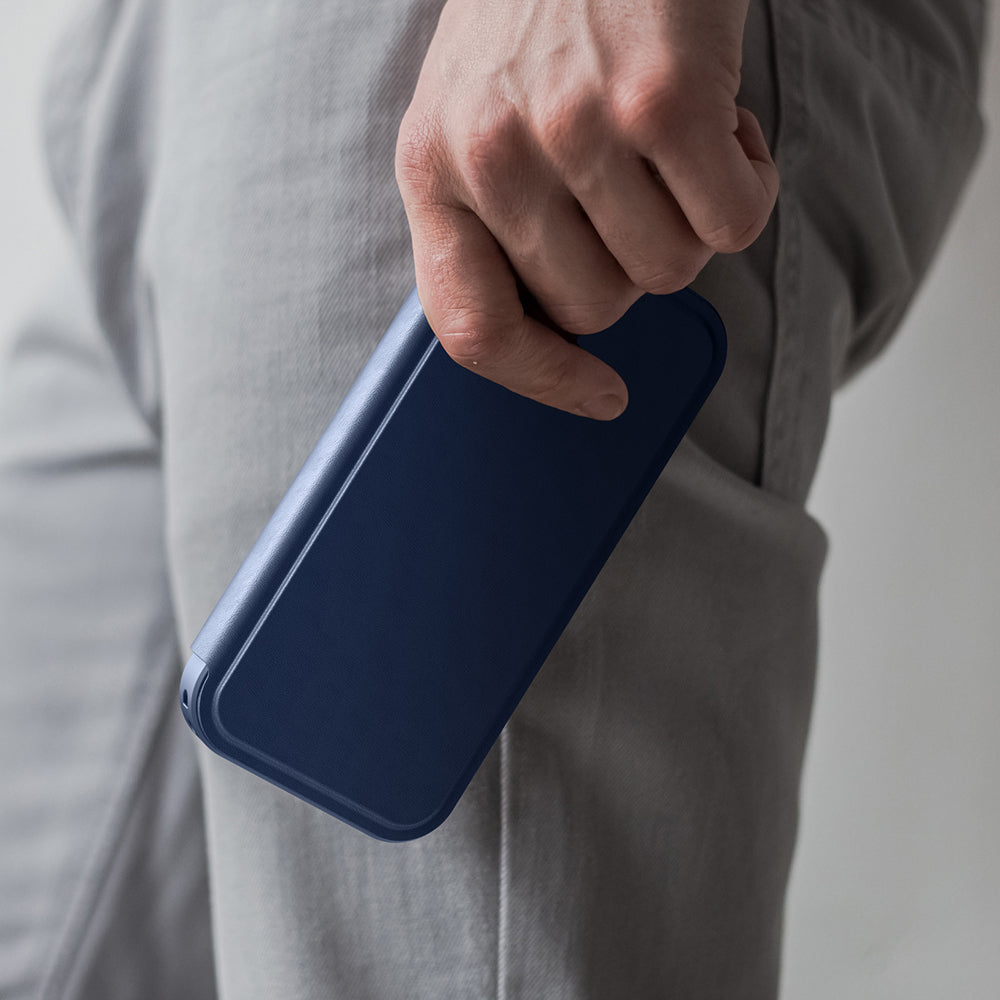 Apple iPhone 17 Pro Max PU Card Holder Cover Amazingthing Glamour Foilo Series Case Blue