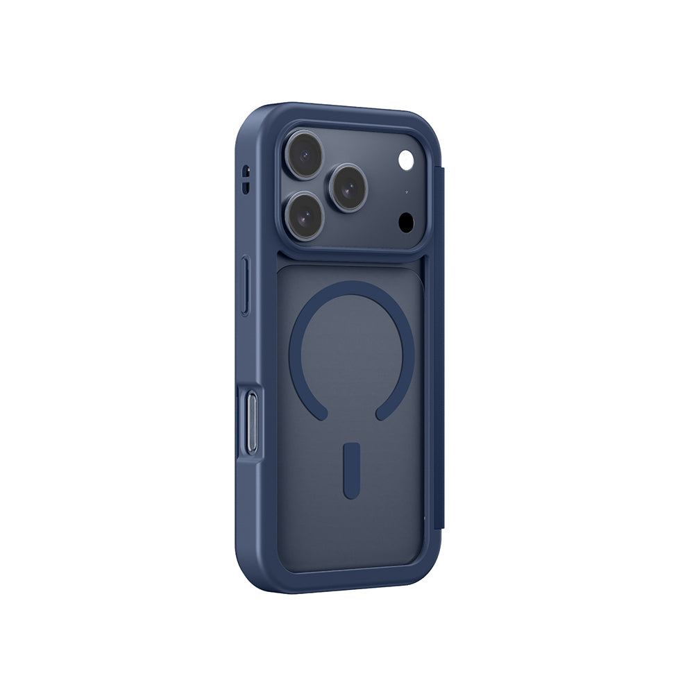Apple iPhone 17 Pro Max PU Card Holder Cover Amazingthing Glamour Foilo Series Case Blue