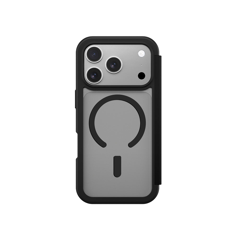 Apple iPhone 17 Pro Max PU Card Holder Cover Amazingthing Glamour Foilo Series Case Black