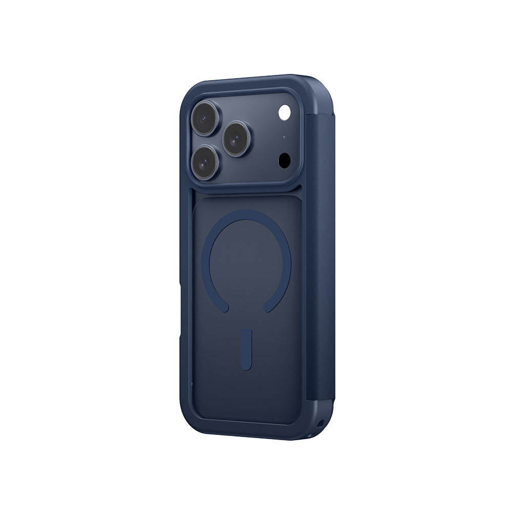 Apple iPhone 17 Pro Max PU Card Holder Cover Amazingthing Glamour Foilo Series Case Blue