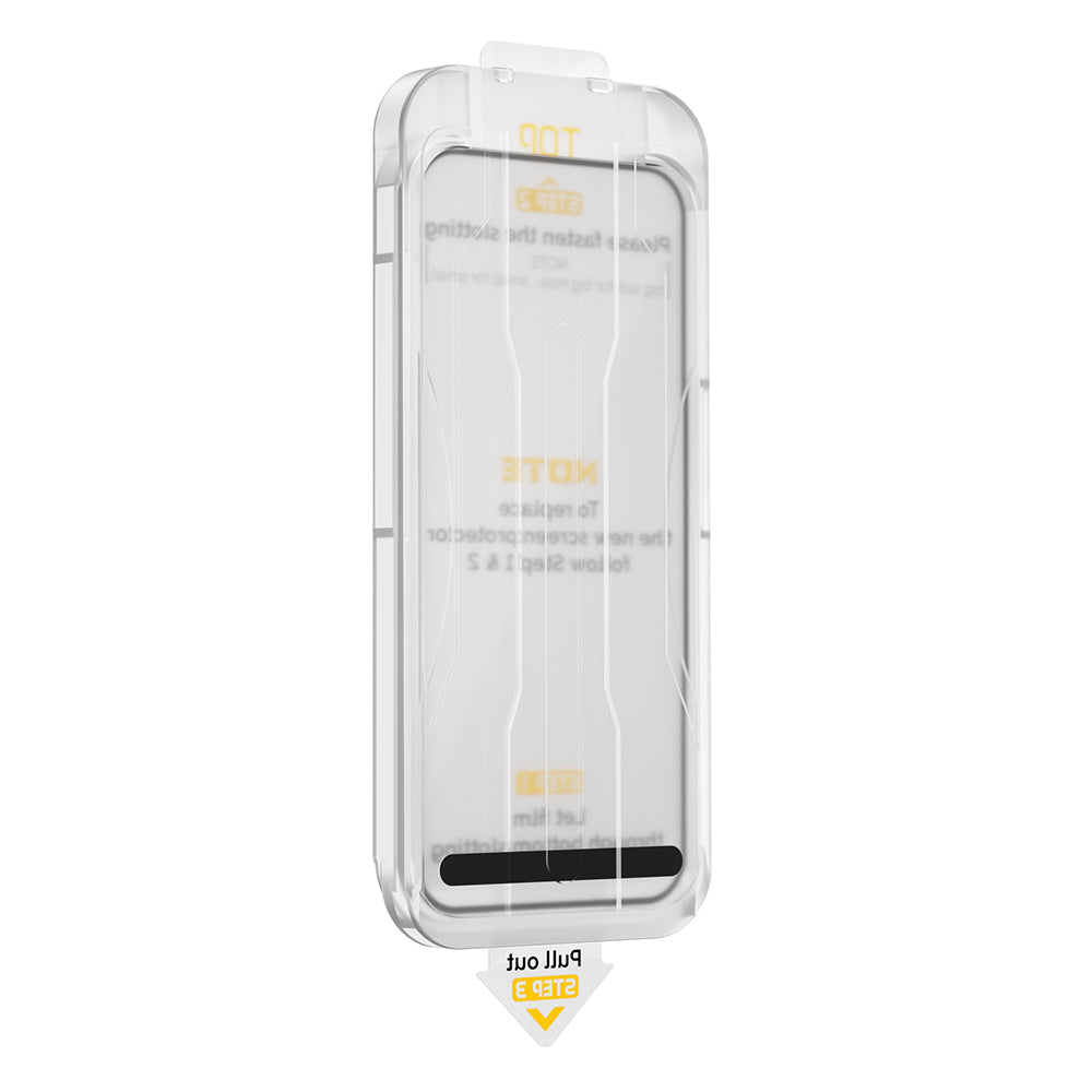 Apple iPhone 17 Pro Max Wiwu SQ-008 Oleofobik Easy Install Darbeye Karşı Dayanıklı Temperli Cam Ekran Koruyucu + Kolay Uygulama Aparatlı Şeffaf