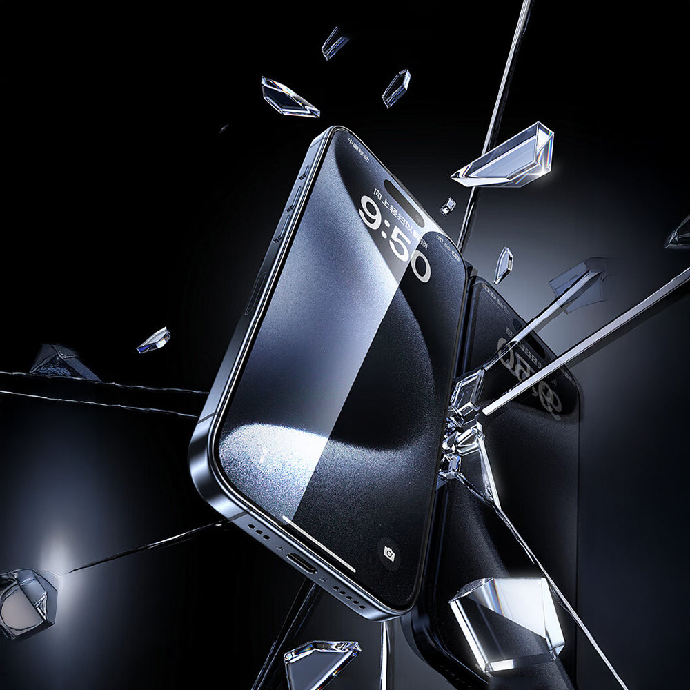 Apple iPhone 17 Pro Max Wiwu SQ-008 Oleofobik Easy Install Darbeye Karşı Dayanıklı Temperli Cam Ekran Koruyucu + Kolay Uygulama Aparatlı Şeffaf