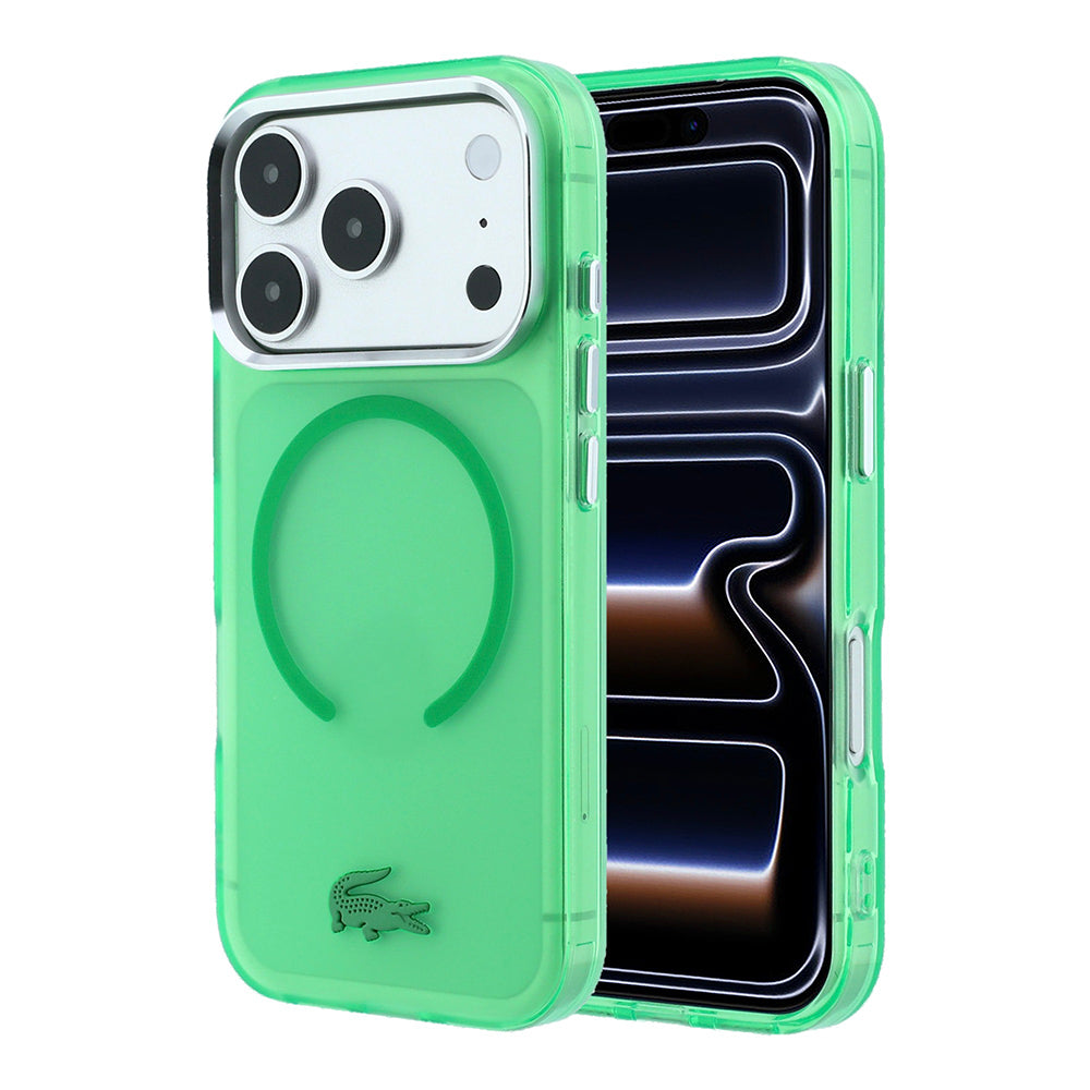 Apple iPhone 18 Pro Kılıf Lacoste Orjinal Lisanslı M-safe C-Magnet İkonik Timsah Logolu IML Frosted Kapak