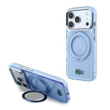 Apple iPhone 18 Pro Kılıf Lacoste Orjinal Lisanslı M-safe Şarj Özellikli 360 Derece Dönebilen Standlı İkonik Timsah Logolu Kapak