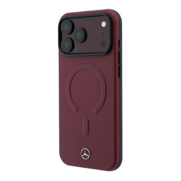 Apple iPhone 18 Pro Kılıf Mercedes Benz Orjinal Lisanslı M-safe Şarj Özellikli Metal Yıldız Logolu Kabartmalı Deri Kapak