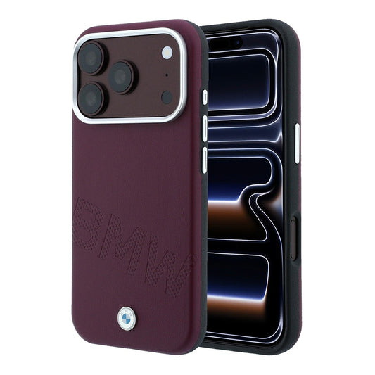 Apple iPhone 18 Pro Max Kılıf BMW Orjinal Lisanslı M-safe Şarj Özellikli Kabartma Tasarımlı PU Metal Logolu Kapak