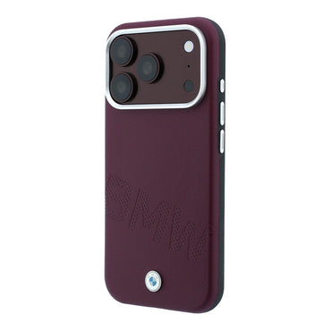 Apple iPhone 18 Pro Max Kılıf BMW Orjinal Lisanslı M-safe Şarj Özellikli Kabartma Tasarımlı PU Metal Logolu Kapak